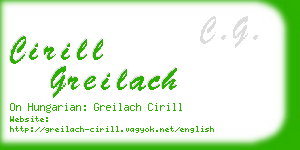 cirill greilach business card